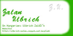 zalan ulbrich business card